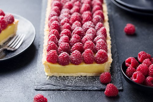 Tarta de Natillas con Frambuesa