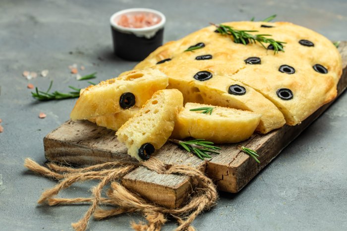 Focaccia Italiana con Aceitunas Negras