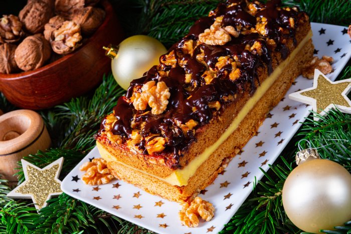 Pan de Jengibre con Cobertura de Chocolate y Frutos Secos