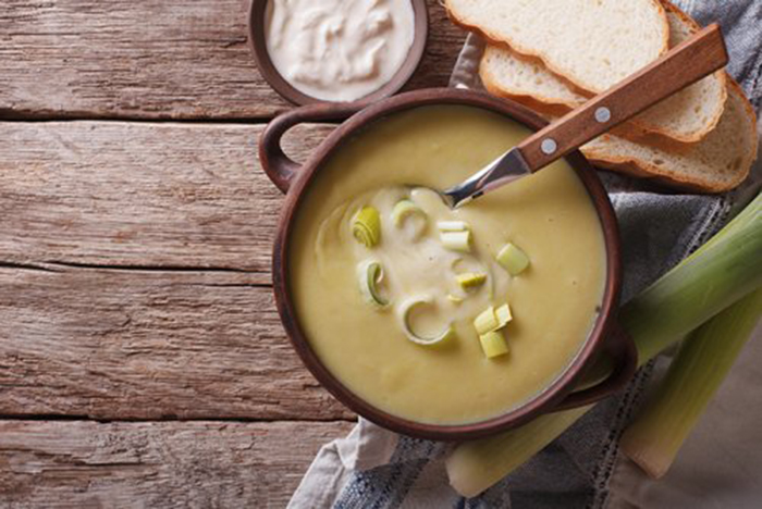 Puré de Puerros con Crema Agria