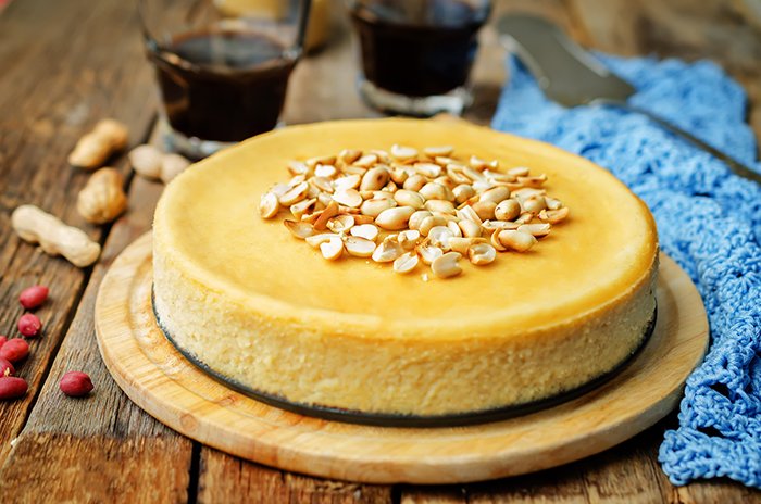 Tarta de Queso con Crema de Cacahuete