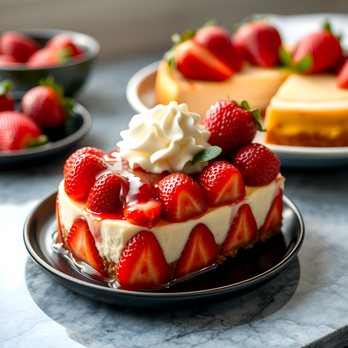 Tarta de Yogur y Fresas Sin Horno